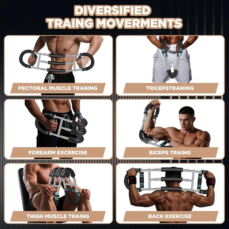 laapee Twister Arm Trainer, 9-Level Adjustable/Non-Adjustable (20-270/20-160Lbs), Non-Foldable/Foldable, with Adjustment Tool & Mechanical Counting Grip, Home Gym Exerciser for Men Women - Image 2